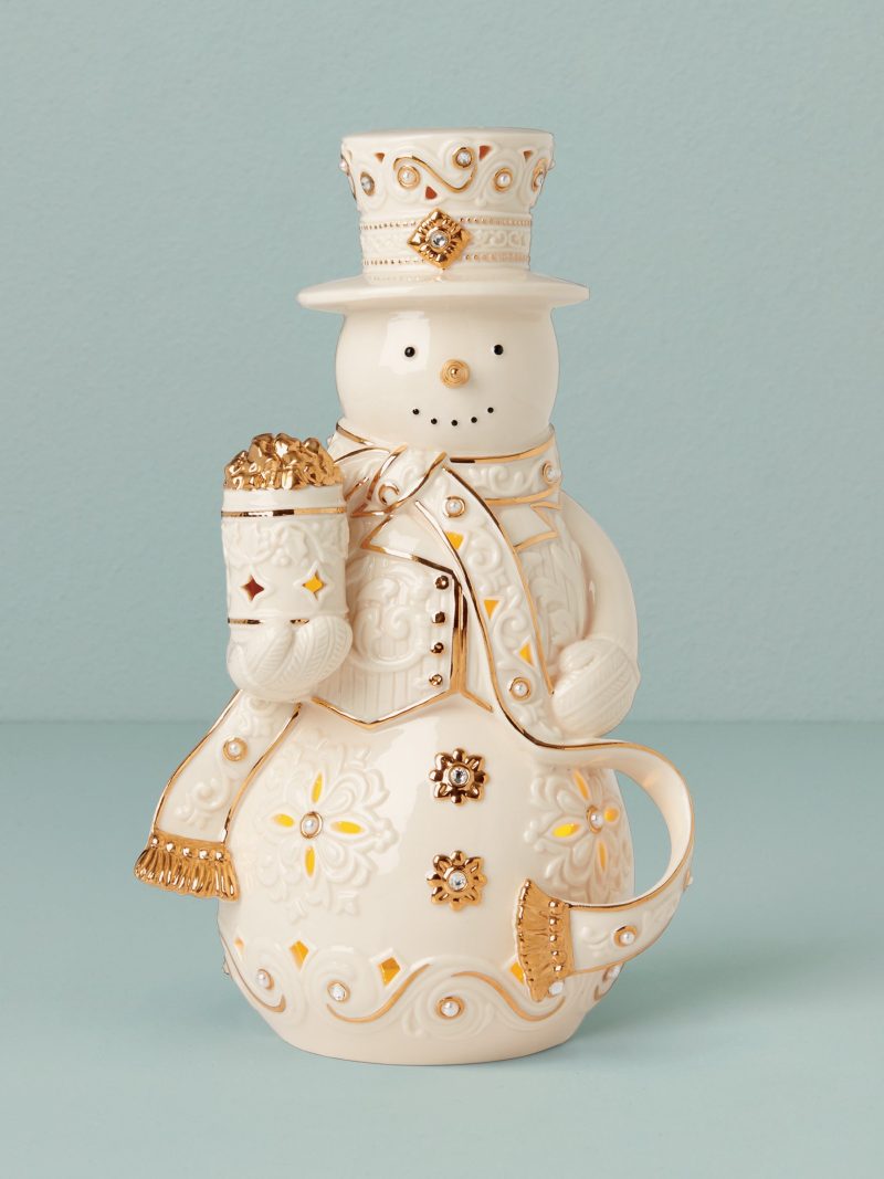Florentine & Pearl Lit Snowman Figurine